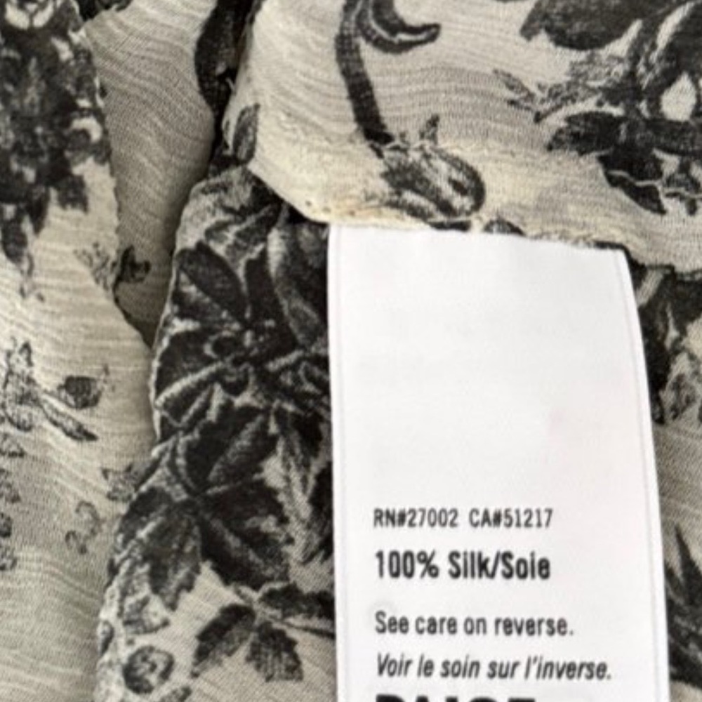 Paige 100% Silk Toile Prairie Blouse Romantic Cottagecore Top Medium - Picture 8 of 8